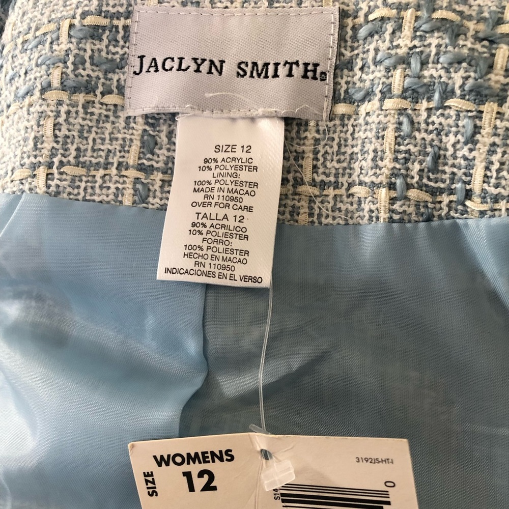 Jaclyn Smith Women's Blue Tweed Jacket 12 - Picture 3 of 3